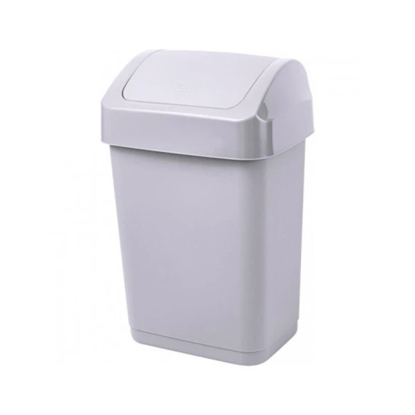 Контейнер для мусора 25л пластик Step серый с крышкой-маятником (6)