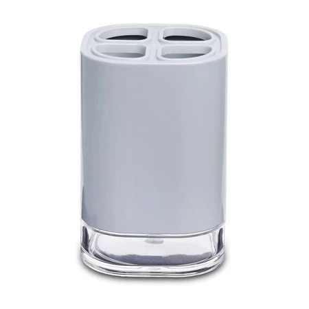 Стакан для зубных щеток 7,5*7,5*11см пластик KLAR серый D-20612