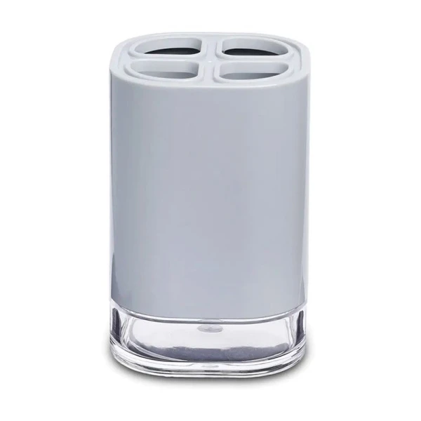 Стакан для зубных щеток 7,5*7,5*11см пластик KLAR серый D-20612