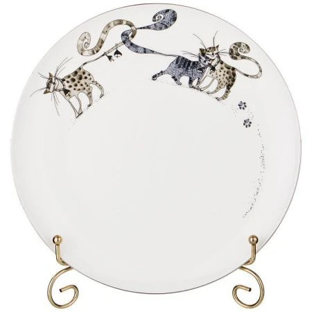 Тарелка мелкая 23см фарфор КОТИКИ десертная (36)