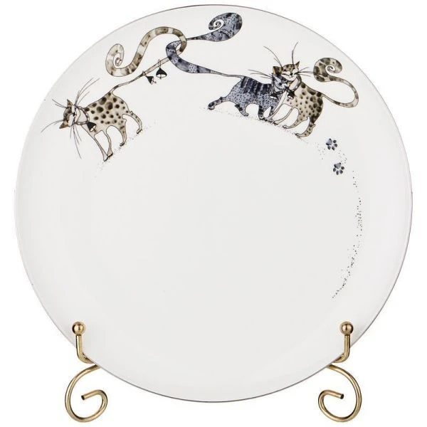 Тарелка мелкая 23см фарфор КОТИКИ десертная (36)