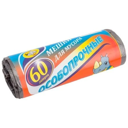 Пакеты для мусора 60л/20шт полиэтилен СУПЕР (30)