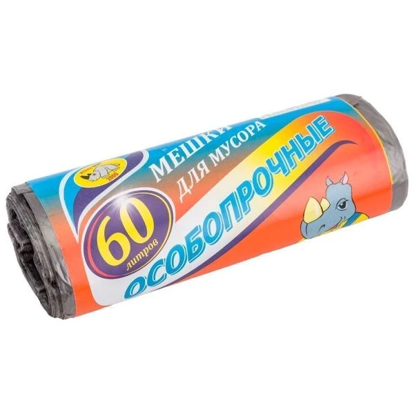 Пакеты для мусора 60л/20шт полиэтилен СУПЕР (30)