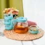 Чайный набор 5пр (чайник 1л, 4 чашки 150мл) стекло в коробке (24)