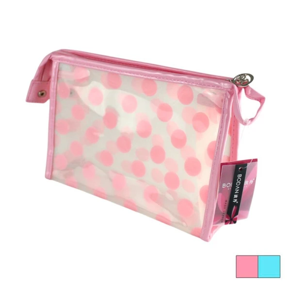 Косметичка 22*16*7см ГОРОХ прозрачная 2 цвета 235-64 (200)