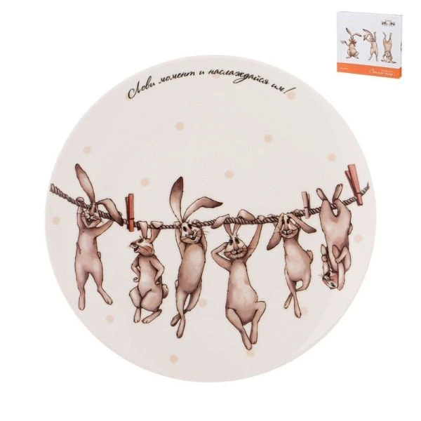 Тарелка мелкая 20,5см фарфор СЧАСТЬЕ ЕСТЬ десертная (36)