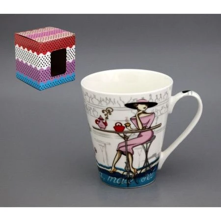 Кружка 320мл керамика ДАМА ЗА СТОЛИКОМ С 361785 (72)