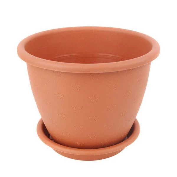 Кашпо 2,7л пластик РАДУГА №3 коричневый с поддоном (95)