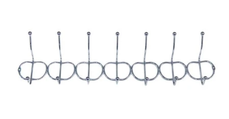 Вешалка 7 крючков 2-х уровневые Сердечки металл 15х60х8см (5мм) JC-1146 (60)