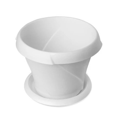 Кашпо 9,2л d315мм пластик ФЛОРИАНА с поддоном белое С388БEЛ (10)