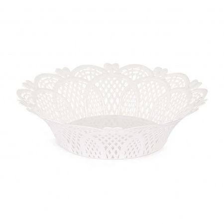 ЯЯЯСухарница пластик 25см Нежность белая (20) ВЫВОД