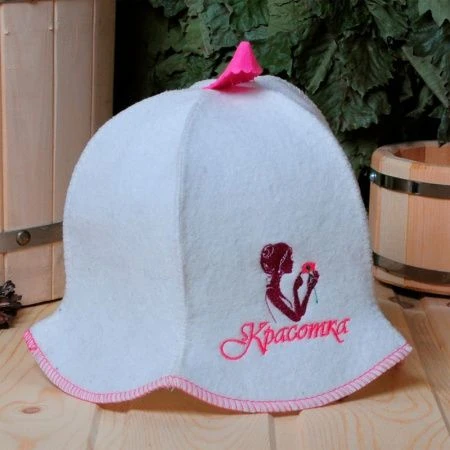 Шляпка банная полушерсть Красотка