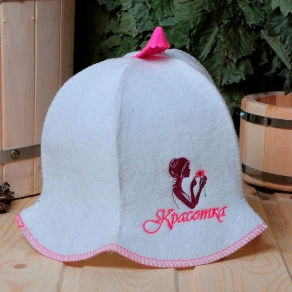 Шляпка банная полушерсть Красотка