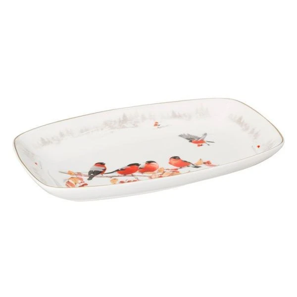 Блюдо прямоугольное 25*16*3см фарфор ЛЕСНАЯ СКАЗКА (12)