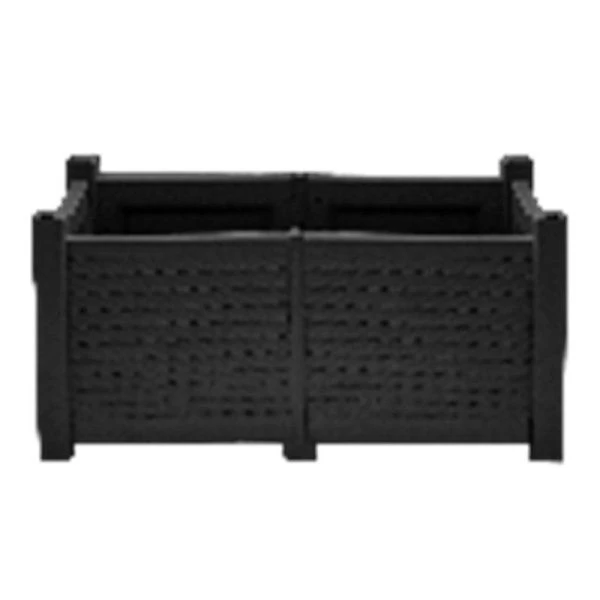 Кашпо 130л 970*530*470мм пластик ПРОВАНС плетеное прямоугольное антрацит (1)