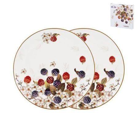 Тарелки мелкие набор 2шт 25,5см фарфор Ежевика обеденные (18)