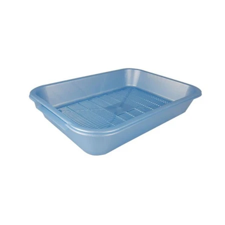 Туалет для кошек с сеткой № 1 36*26,5*6,5см пластик голубой (20)