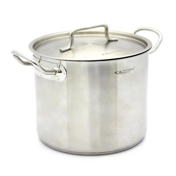 Кастрюля 9л нерж.сталь ОБЩЕПИТ-ШЕФ мет.крышка D24см H20см индукция КТ-ОБ-09 (2)