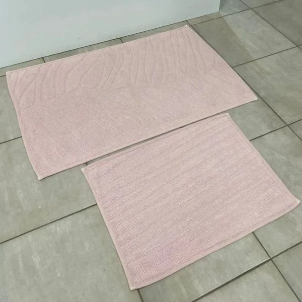 Набор ковриков в ванную 2пр 60*100/50*60 хлопок COTTON BLUENITY VENETION rose smoke (8)