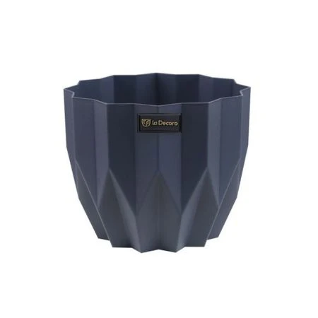 Кашпо 3л 16,5*20см пластик ГЕОМЕТРИЯ антрацит (12)