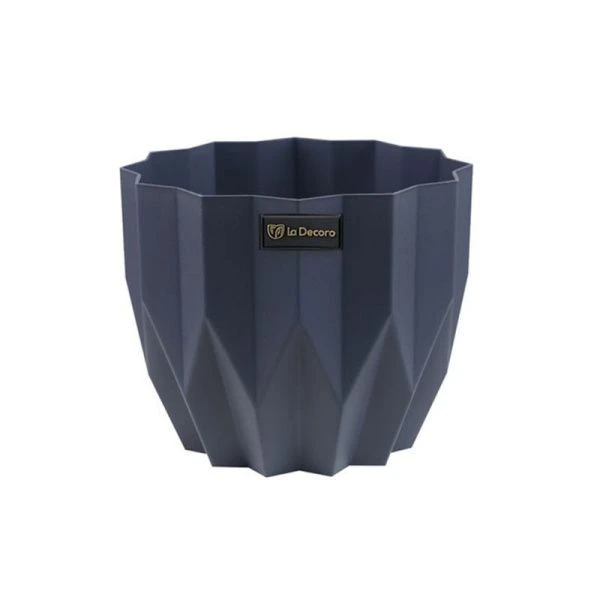 Кашпо 3л 16,5*20см пластик ГЕОМЕТРИЯ антрацит (12)