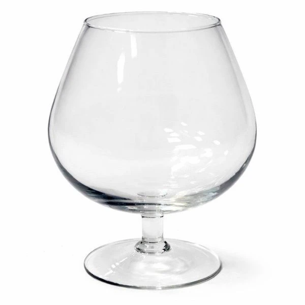 Ваза для цветов 13,8см стекло бокал БРЕНДИ малая на плитке (16/18)