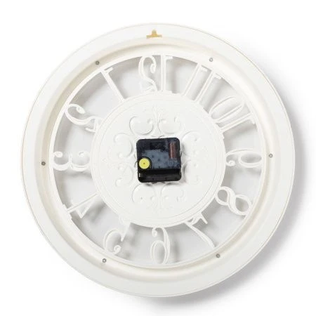 Часы настенные 35см пластик РУБИН Античность белый с серебром (10)