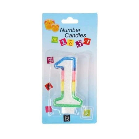 Свеча в торт парафин Цифра 1 KL-1 (12/900)