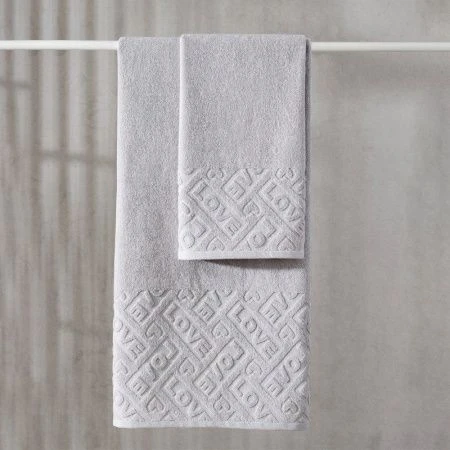 Набор полотенец махровые 2пр 50*90/70*140см METEOR LOWE серый подар.уп. 480гр