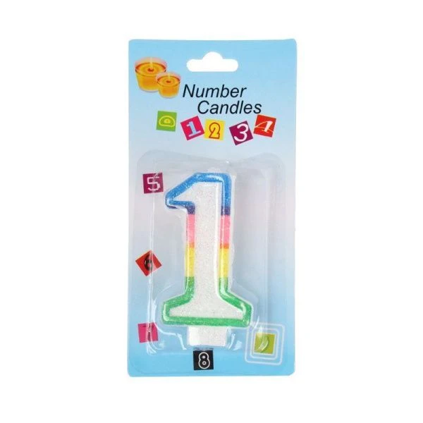 Свеча в торт парафин Цифра 1 KL-1 (12/900)