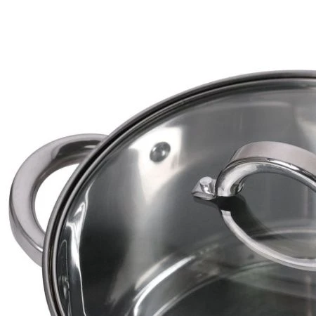 Кастрюля 3,9л нерж.сталь со стекл.крышкой 20см 5-ти сл.дно арт.5620S (8)