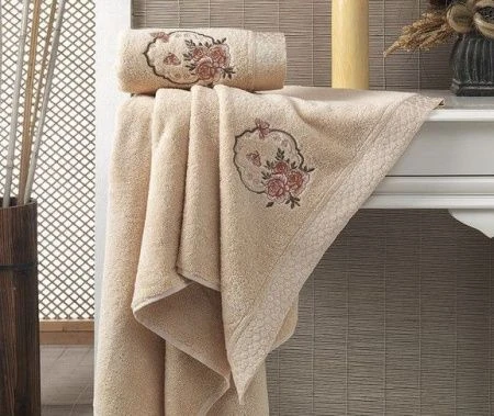 яяяНабор полотенец 2пр 50*90/70*140 махровые Karna DEMET (Абрикосовый) яяяНабор полотенец 2пр 50*90/70*140 махровые Karna DEMET (Абрикосовый)