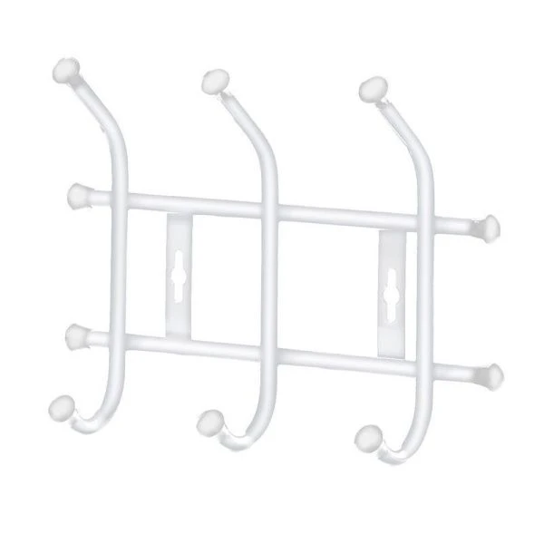 Вешалка 3 крючка настенная 276*215мм металл белая матовая ВНТ3 (5)