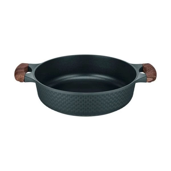 Сотейник 4,1л h7,9см алюминий АП со стекл.крышкой с силикон.ободком 28см индукция RAN (6)