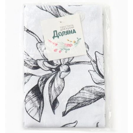 Полотенце кухонное 35*60см рогожка Plant leaves 164 г/м2