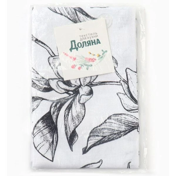 Полотенце кухонное 35*60см рогожка Plant leaves 164 г/м2