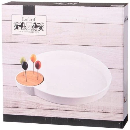 Менажница 2 секции 32*28*3,5см фарфор NATIVE 4 вилки (8)