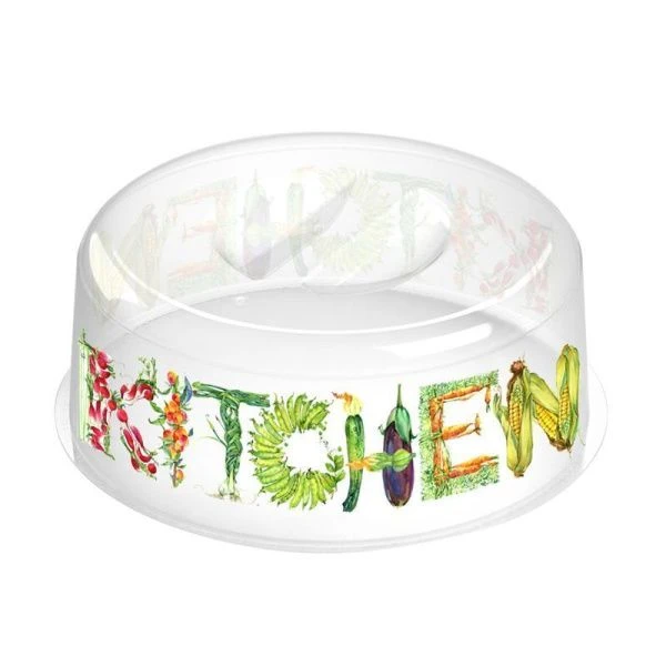 Крышка для СВЧ 25см Bergamo прозрачная с декором KITCHEN (13) 221118101/00