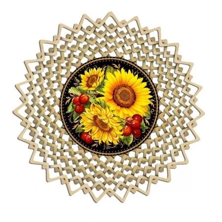 яяяСухарница ПОДСОЛНУХ ПАЛЕХ круглая d=200мм С1