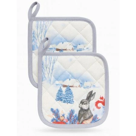 Прихватка набор 2пр рогожка LeSonnet рис. Праздник