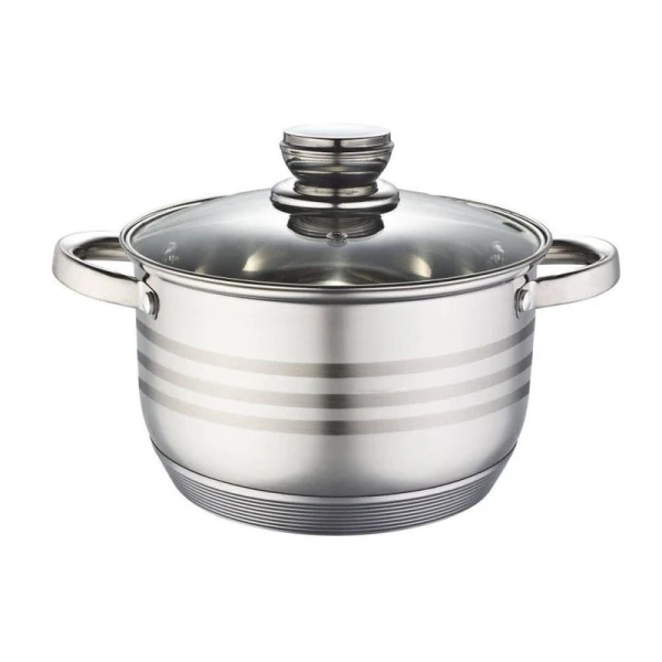 Кастрюля 5л нерж.сталь Premium стекл.крышка 24см BK-1439 (6)