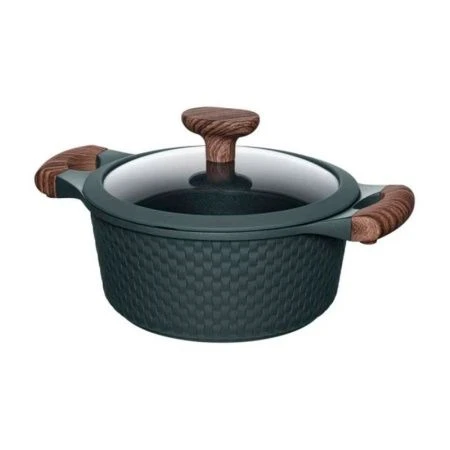 Кастрюля 2,4л h9,4см алюминий АП со стекл.крышкой с силикон.ободком 20см индукция RAN (6)