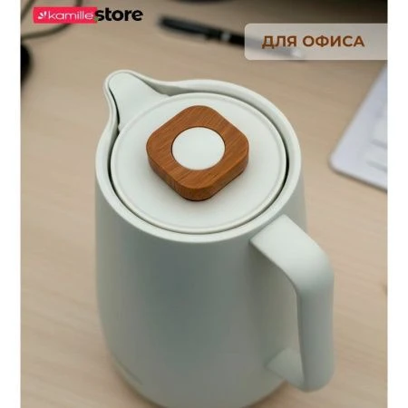 Термос конференционный 1500мл. пластиковый со стеклянной колбой (белый)(2011WH) (12)