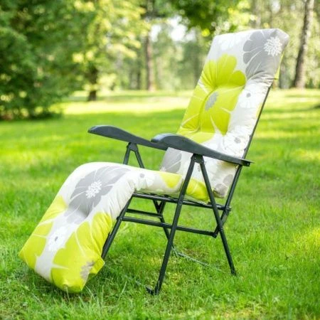 Кресло-шезлонг Альберто-3 металл тафтинг антрацит, желтый, серый OLSA арт.С1009/92 (2)