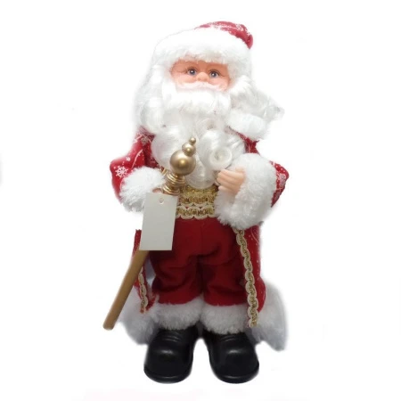 Фигурка новогодняя музыкальная ДЕД МОРОЗ Н31см (2 цвета) подар.уп. HS1203-12А JC-6533 (48)