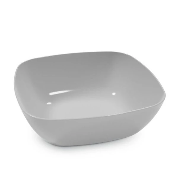 Тарелка глубокая 16*16см пластик КВАДРО серая (25)