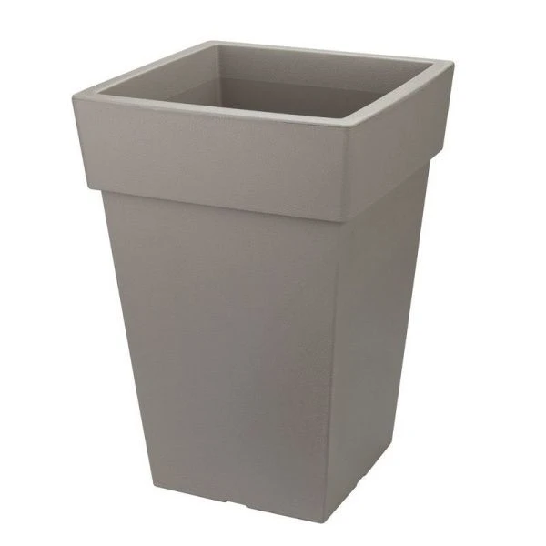 Кашпо 7,5л 240*240мм h-350мм пластик ТУБУС Французcкий серый (3)