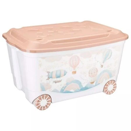 Ящик для игрушек 45л 580*390*335мм пластик ВОЗДУШНЫЕ ШАРЫ темно-бежевый (4)