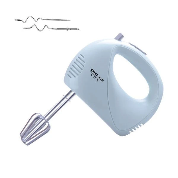 Миксер нерж.сталь DELTA LUX DL-5068 серо-голубой 40Вт, 5 скоростей, 4 насадки, режим Турбо (12)