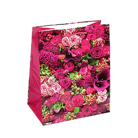 Пакет бумажный 26*32*15см вертикальный Море цветов 18/1001 (12/144)